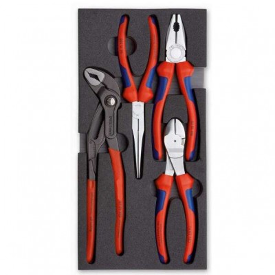 4 pcs pliers set include combination Needle nose plier side cutter plier and pipe wrench with color box packing