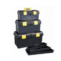 3 pcs set inch Plastic with Removable Parts  Plastic Storage Tools Box With Steel Lock Hard plastic Rolling Waterproof Toolbox