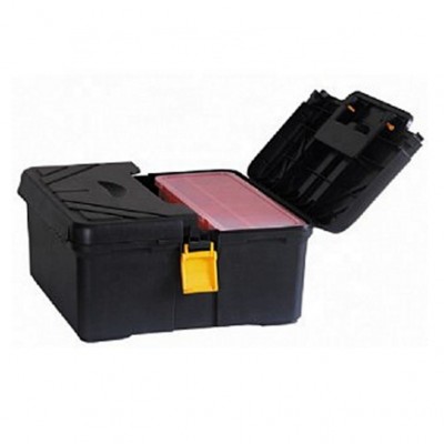 16 inch Plastic Storage Tool Box with Organizer Parts  Plastic Tools Box With Steel Lock Hard plastic Rolling Waterproof Toolbox